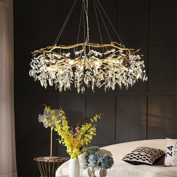 chandeliers modern led chandelier lustres crystal living room el lobby indoor lighting dining decor ceiling